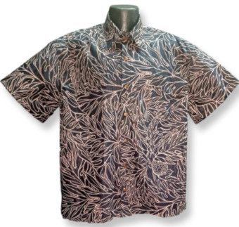 Gray reverse print Hawaiian Shirt - Made in USA- 100% Cotton